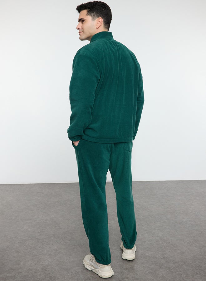 trendyol طقم سترة رياضية أساسية واسعة وقصّة فضفاضة مضادة للتقشر باللون الأخضر Tmnaw25Em00002 - Image 5