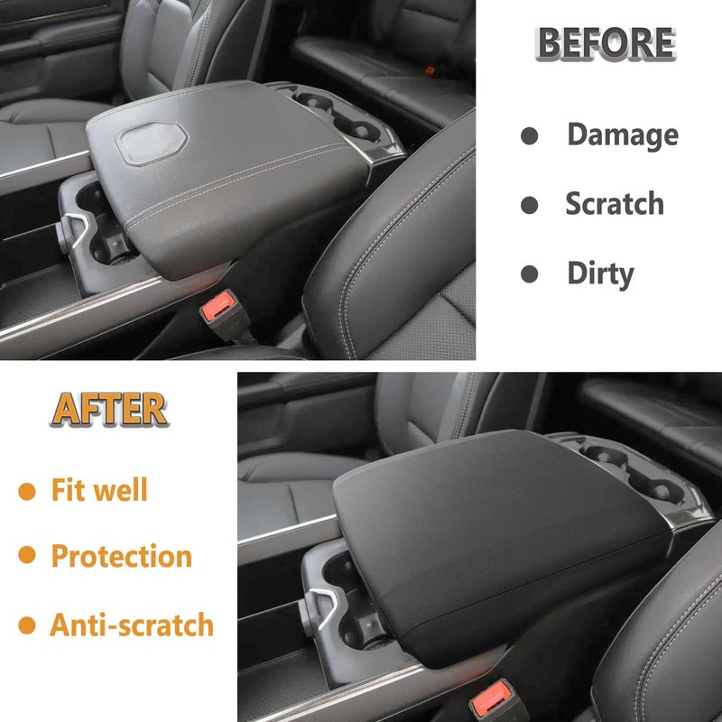 PIMCAR Center Console Cover for 2019-2025 2026 Ram 1500 2500 3500 Accessories Neoprene Armrest Cover Soft Cozy Protector Interior (Bucket Seat Only) - Image 5