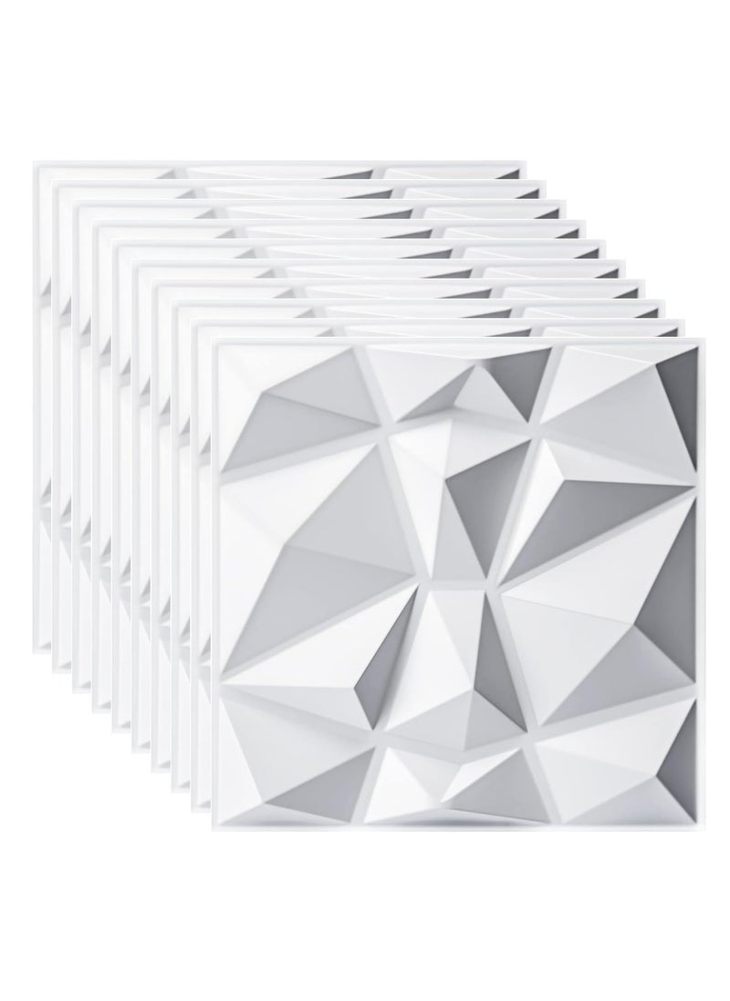 Generic 3D Wall Panels (10PCS), 30CM x 30CM PVC Waterproof Wall Panel Diamond Textured Modern Decor Wall Tiles Accent Wall Panels for Living Room Bedroom Hotel Office  - Image 1