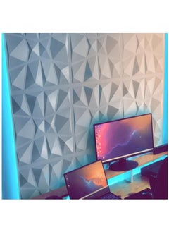 Generic 3D Wall Panels (10PCS), 30CM x 30CM PVC Waterproof Wall Panel Diamond Textured Modern Decor Wall Tiles Accent Wall Panels for Living Room Bedroom Hotel Office  - Image 4