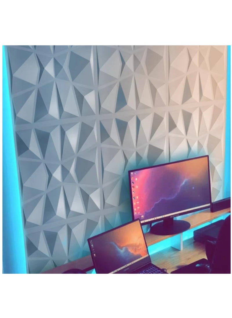 Generic 3D Wall Panels (10PCS), 30CM x 30CM PVC Waterproof Wall Panel Diamond Textured Modern Decor Wall Tiles Accent Wall Panels for Living Room Bedroom Hotel Office  - Image 4