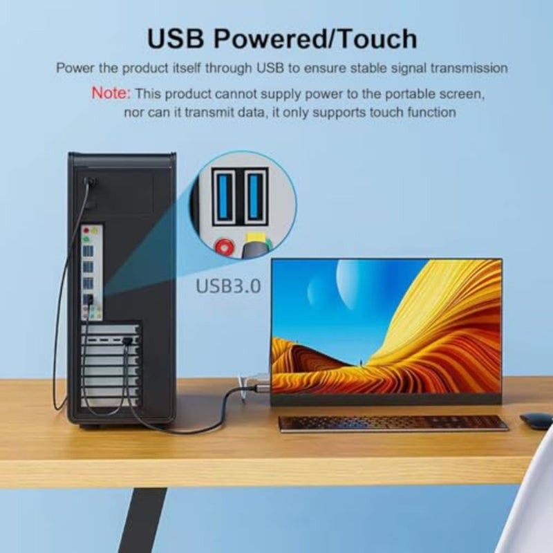 كابل محول DisplayPort إلى USB C للشاشات المحمولة وأجهزة الألعاب، هيكل من سبائك الألومنيوم، أسود، دعم 4K60 هرتز بطول 6.6 قدم - Image 4