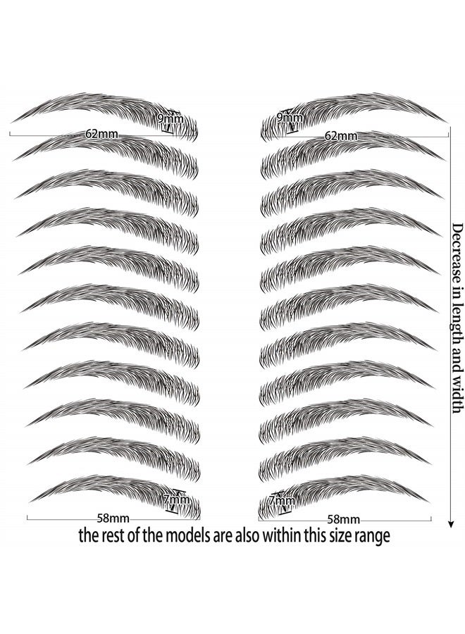 Aresvns Black Eyebrows Tattoo Sticker 132 Pairs! 4D tattoo Eyebrows Long-lasting and Waterproof,12 Popular Eyebrow Shapes,Lifelike Imitation Eyebrows Christmas Gift - Image 4