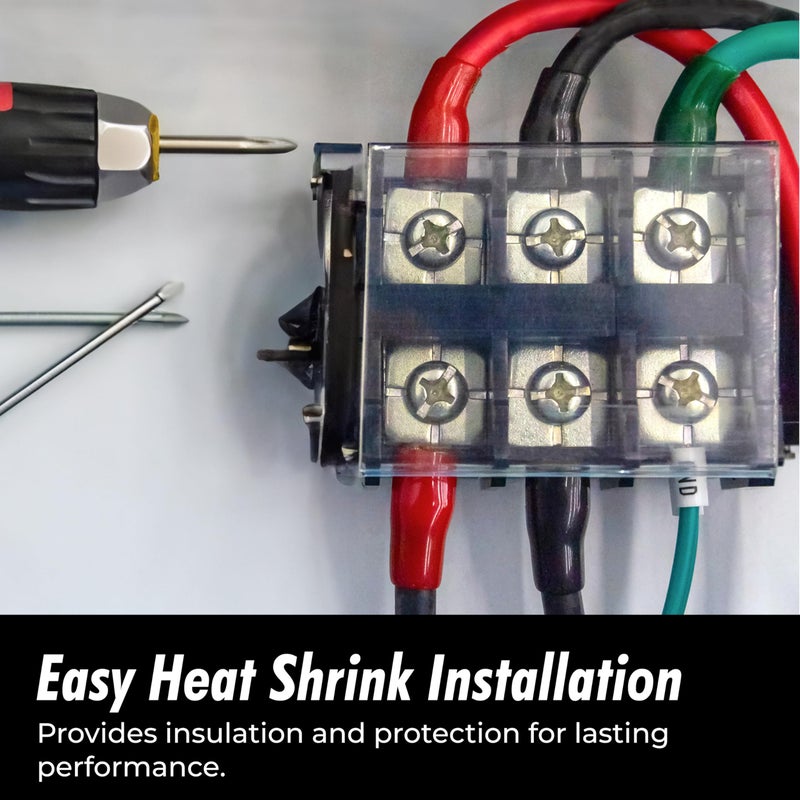 InstallGear 1/0 Ring Terminal Connectors - 1/0 Gauge AWG Tinned Pure Copper Lugs with Heat Shrink (20Pack-10 Positive/10 Negative) Electrical Connectors, Heat Shrink Wire Connectors for 1/0 Gauge Wire - Image 4
