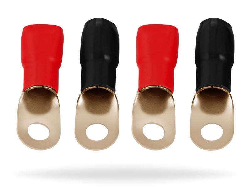 InstallGear 1/0 Ring Terminal Connectors - 1/0 Gauge AWG Tinned Pure Copper Lugs with Heat Shrink (20Pack-10 Positive/10 Negative) Electrical Connectors, Heat Shrink Wire Connectors for 1/0 Gauge Wire - Image 1
