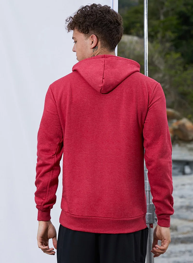 Campus Sutra Men's Red Work Hard Stay Humble Hoodie