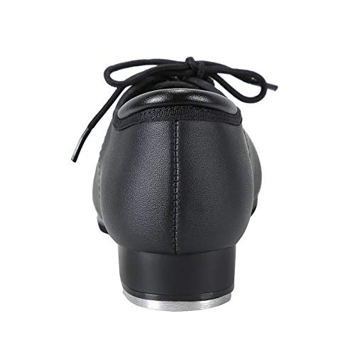 Linodes PU Leather Lace Up Tap Shoe Dance Shoes for Women and Men's Dance Shoes-Black-6M - Image 5