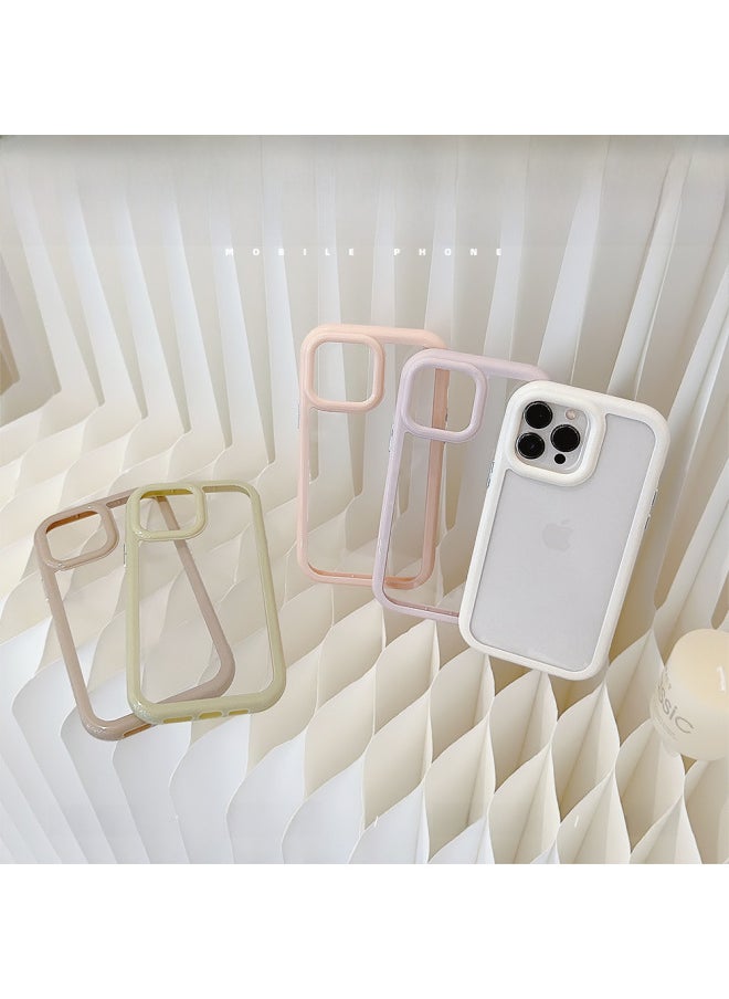 Cream For 14ProMax Apple Phone Case IPhone13 Acrylic 15 Simple Advanced 16 Hard Case-Color:Black Edge-Applicable Model:14promax