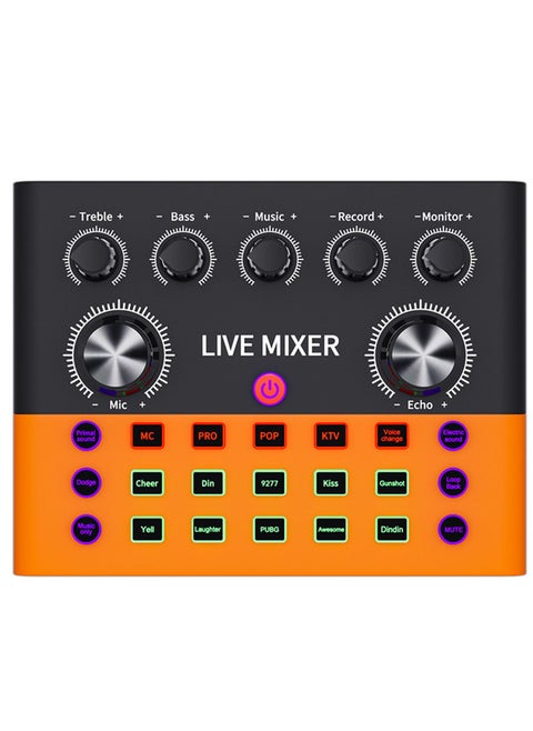Live Sound Card with DJ Mixer Effects & Voice Changer, F993 Live Sound Card Audio Mixer, Professional Sound Mixer Board, LED Light Voice Changer Sound Card with Multiple Sound Effects