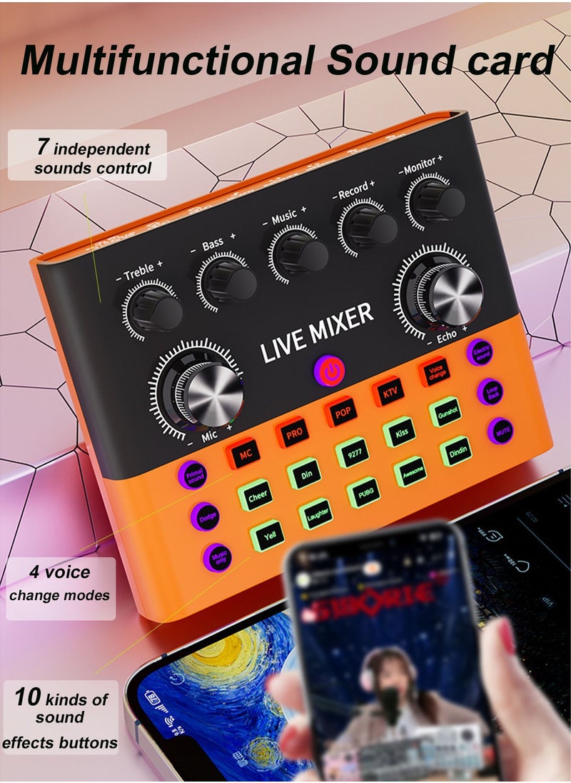POWER LIFE Live Sound Card with DJ Mixer Effects & Voice Changer, F993 Live Sound Card Audio Mixer, Professional Sound Mixer Board, LED Light Voice Changer Sound Card with Multiple Sound Effects  - Image 3