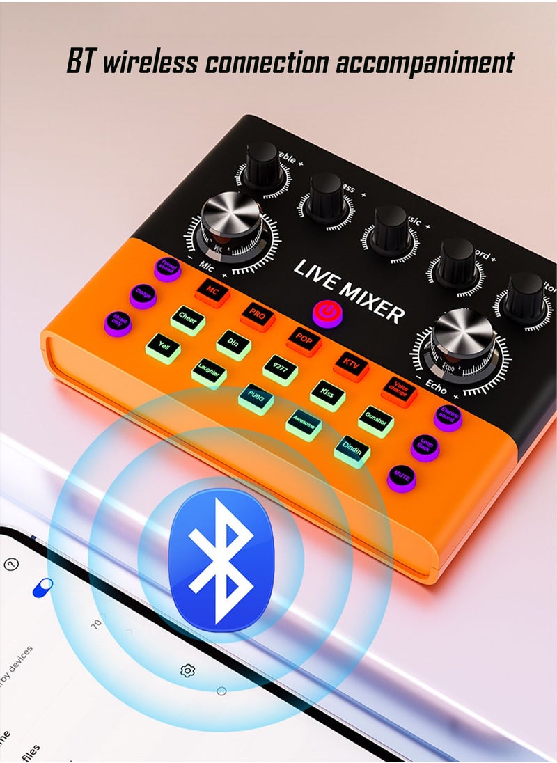 POWER LIFE Live Sound Card with DJ Mixer Effects & Voice Changer, F993 Live Sound Card Audio Mixer, Professional Sound Mixer Board, LED Light Voice Changer Sound Card with Multiple Sound Effects  - Image 4
