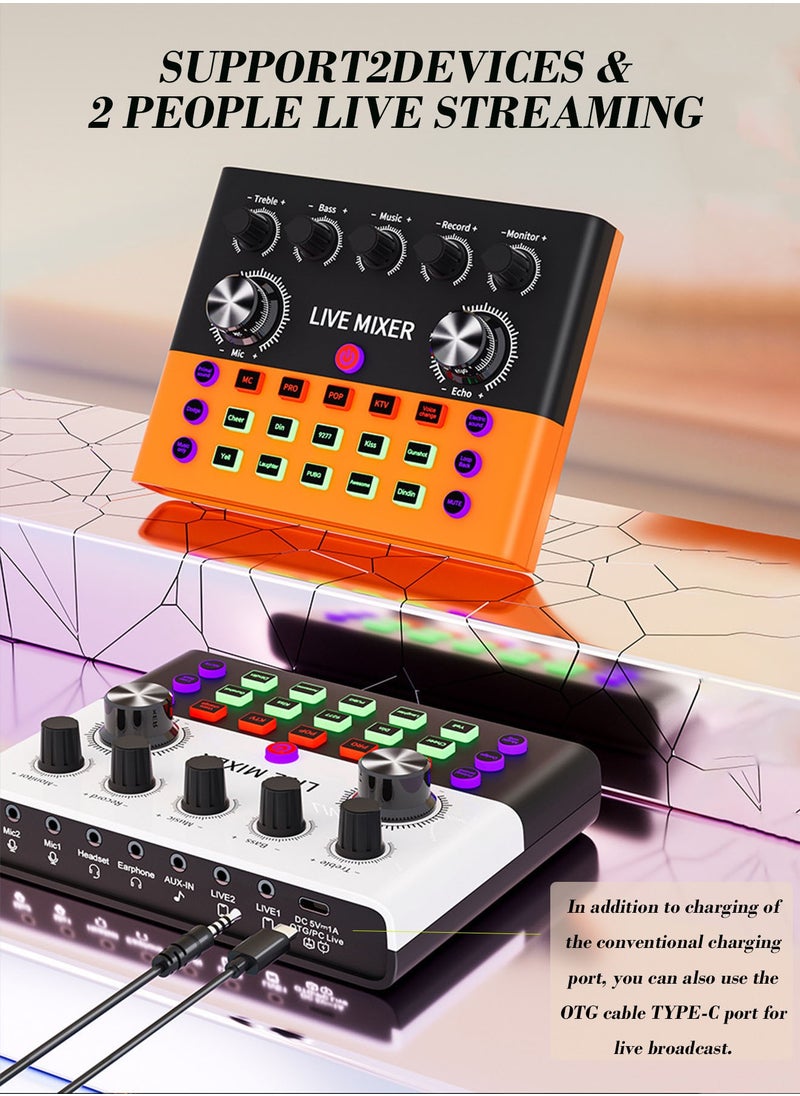 POWER LIFE Live Sound Card with DJ Mixer Effects & Voice Changer, F993 Live Sound Card Audio Mixer, Professional Sound Mixer Board, LED Light Voice Changer Sound Card with Multiple Sound Effects  - Image 5