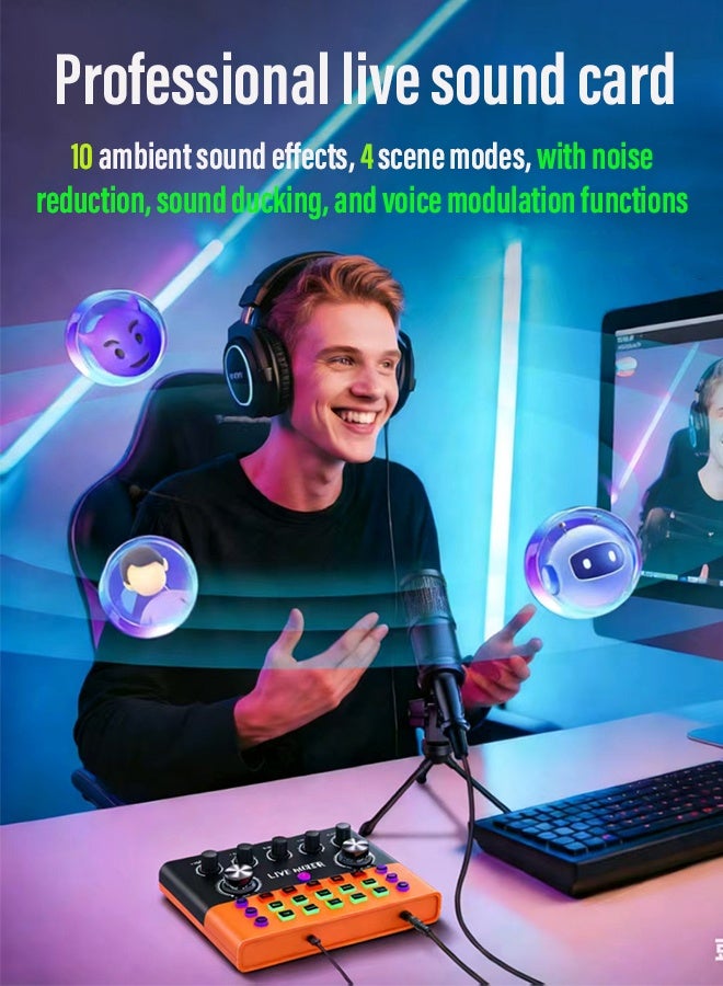 CubeG F993 Live Sound Card DSP Chip Ten Ambient Sounds Four Kinds of Sound Changes Live Broadcast For DJ Mixer Music Recording Guitars TikTok Facebook YouTube USB Bluetooth - Image 2