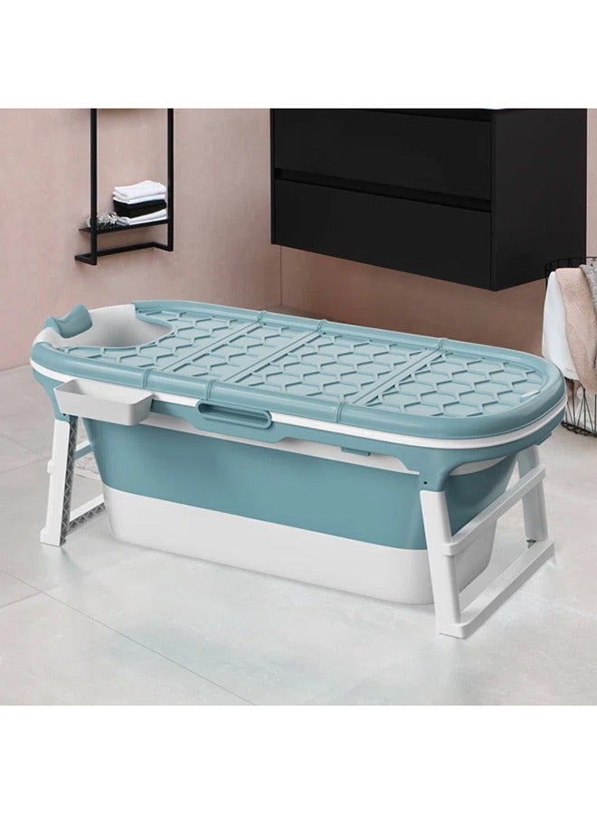 DubaiGallery حوض استحمام قابل للطي محمول للأطفال البالغين حوض استحمام كبير مستقل من البلاستيك دلو استحمام للبالغين مع غطاء - Image 4