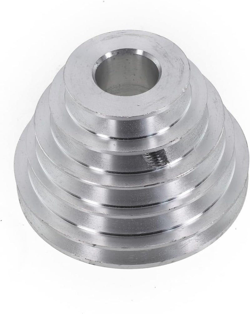 Pagoda Pulley Wheel Aluminum Transmission Wheel 5 Step Speed Control For Benchtop Drill Press Compatible With A Type V Shaped Timing Belt Motor Shaft 22mm - Image 1
