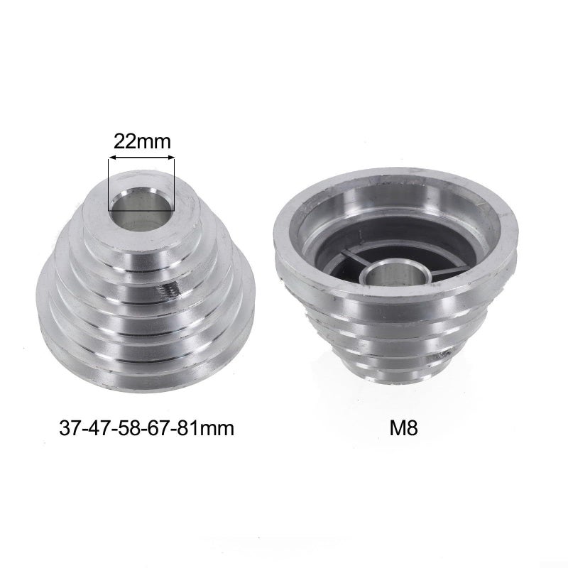 Pagoda Pulley Wheel Aluminum Transmission Wheel 5 Step Speed Control For Benchtop Drill Press Compatible With A Type V Shaped Timing Belt Motor Shaft 22mm - Image 3