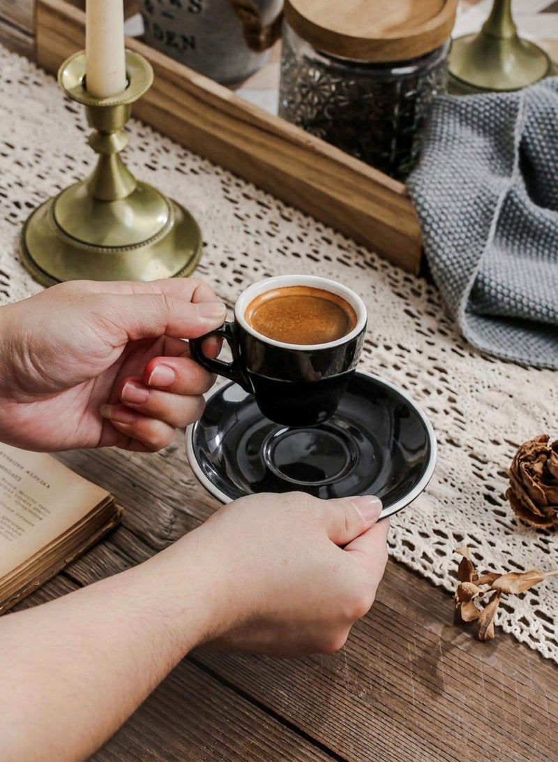 Shuer Ceramic Coffee cup, Espresso cup，Arabic coffee cup，Turkish coffee cup  75ml，Suitable for Home Office Restaurant Gifts Garden Party Home Afternoon Tea Set - Image 3