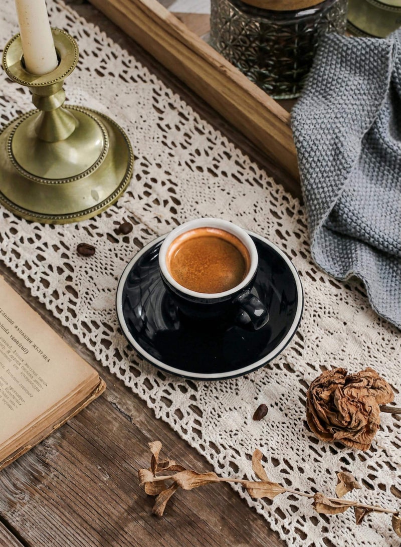 Shuer Ceramic Coffee cup, Espresso cup，Arabic coffee cup，Turkish coffee cup  75ml，Suitable for Home Office Restaurant Gifts Garden Party Home Afternoon Tea Set - Image 2