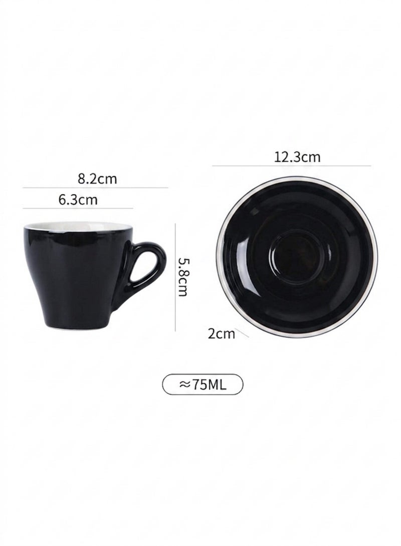 Shuer Ceramic Coffee cup, Espresso cup，Arabic coffee cup，Turkish coffee cup  75ml，Suitable for Home Office Restaurant Gifts Garden Party Home Afternoon Tea Set - Image 5
