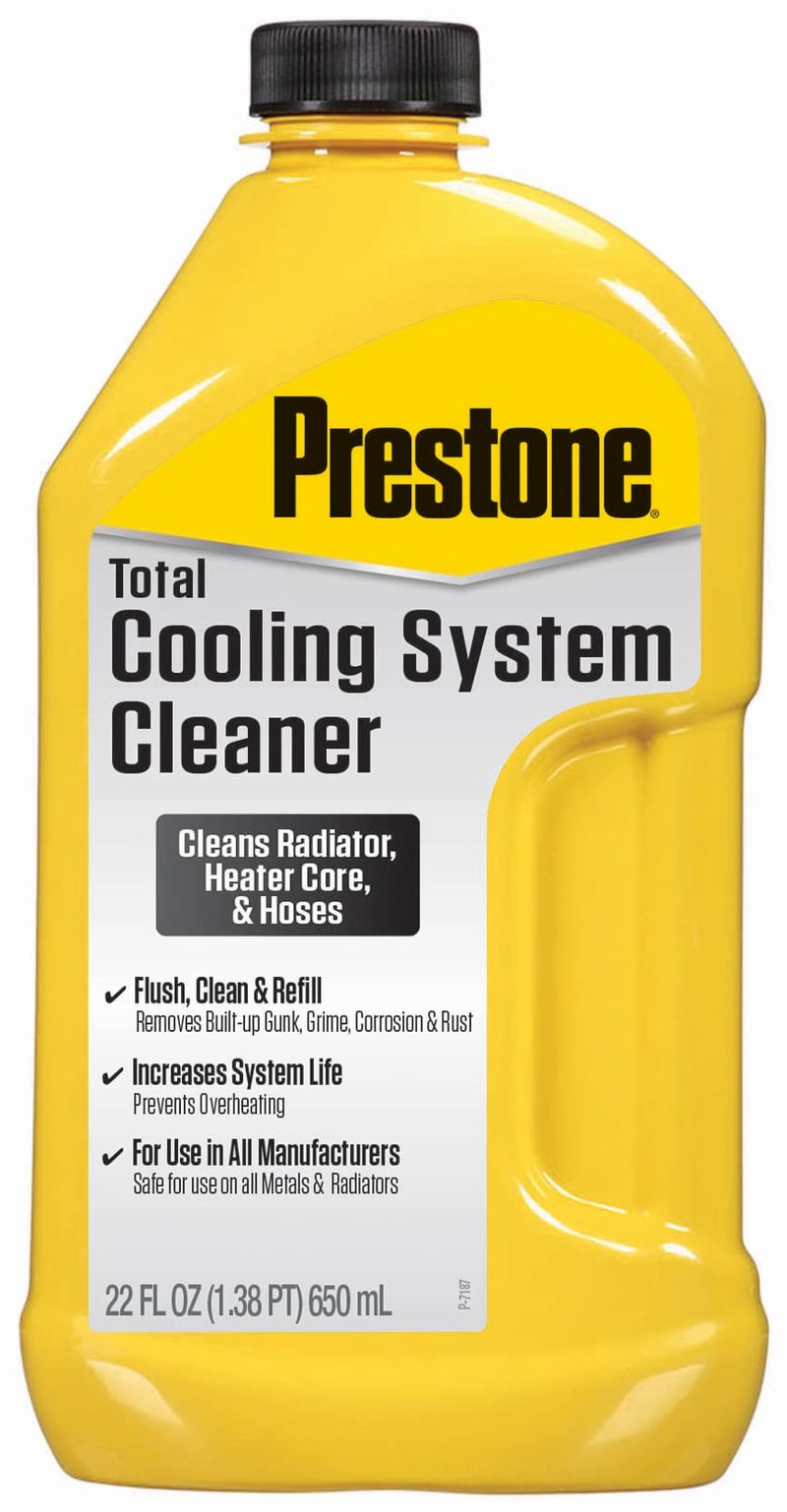 Prestone AS105 Total Cooling System Cleaner for Radiator, Heater Core, and Hoses, 22 oz., 6 Pack - Image 1