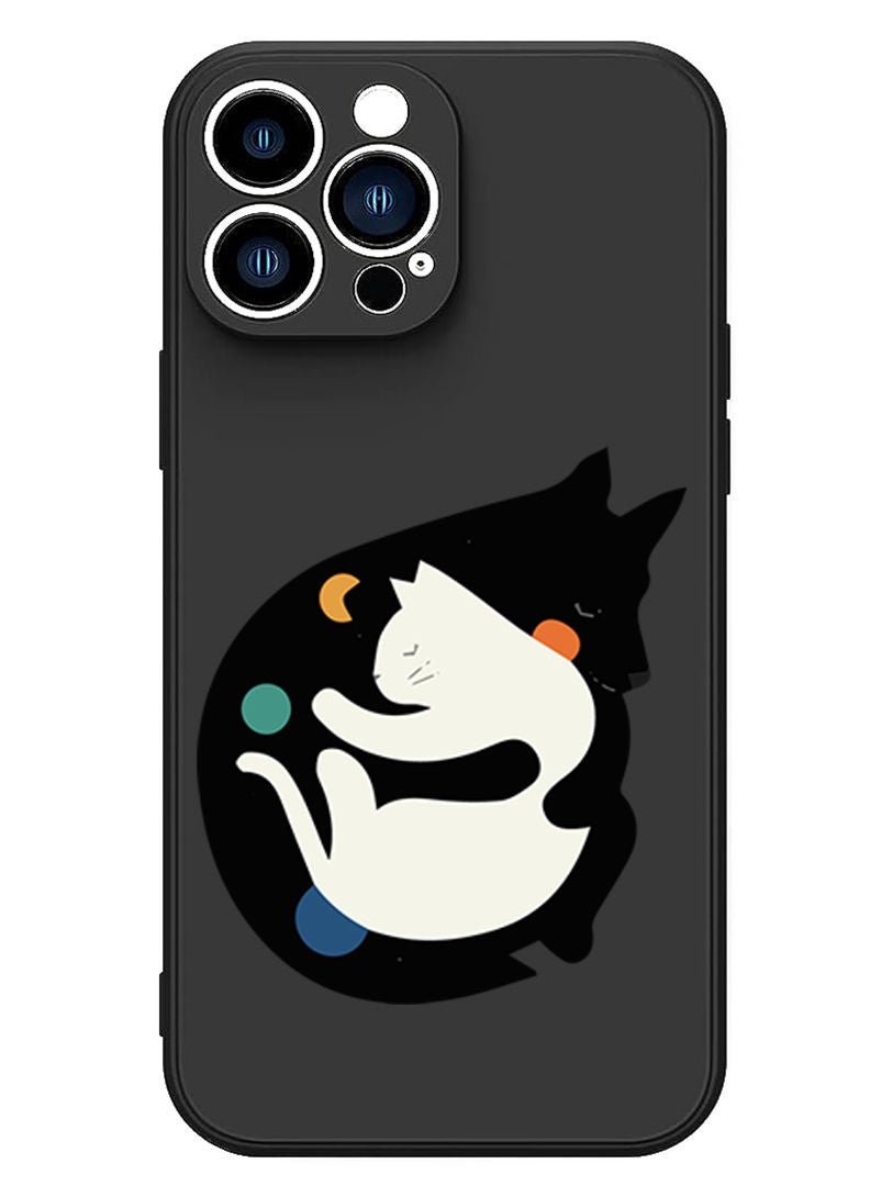 Theodor Protective Slim Fit Case Liquid Silicone Cover with Full Body Protection Anti-Scratch Shockproof Case For iPhone 13 Pro Black  - mother mama Black copy - Image 1