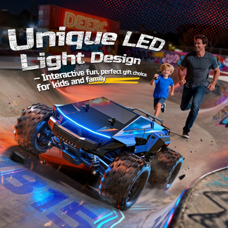 DEERC H16R Brushless Fast RC Cars,1:16 52KM/H High Speed Remote Control Car,4X4 All Terrains RC Monster Truck,Waterproof Off-Road Hobby Electric Vehicle Car Gift for Adults Boys,2 Li-ion Batteries - Image 5