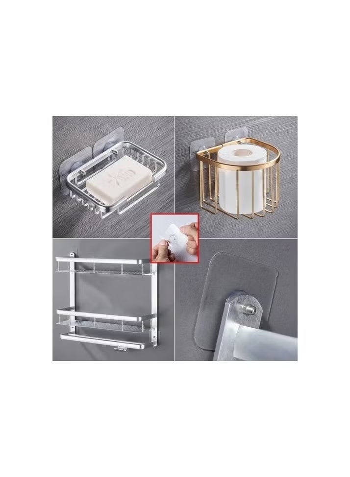 10 pcs Heavy Duty Wall Hooks Self Adhesive Hook Strong Nail Transparent Screw Holder Self Sticking Wall Hooks for Bathroom Kitchen Wall Hanging Ceiling Screw Net Length - Image 4
