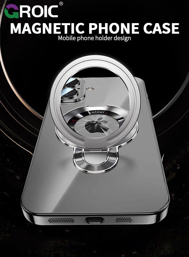 GROIC حافظة آيفون 16 بلس، حافظة هاتف آيفون 16 بلس مغناطيسية مع واقيات شاشة، متوافقة مع غطاء آيفون 16 بلس مغسيف، غلاف هاتف شفاف ضيق مضاد للصدمات لآيفون 16 بلس 6.7'' - Image 2