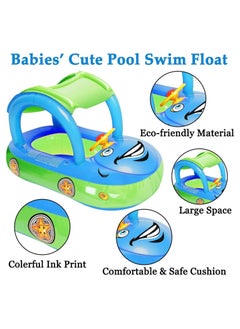 General Inflatable Baby Swimming Float, Inflatable Baby Pool Float Ring with Awning, Inflatable Swimming Float for 6-36 months old  - Image 5