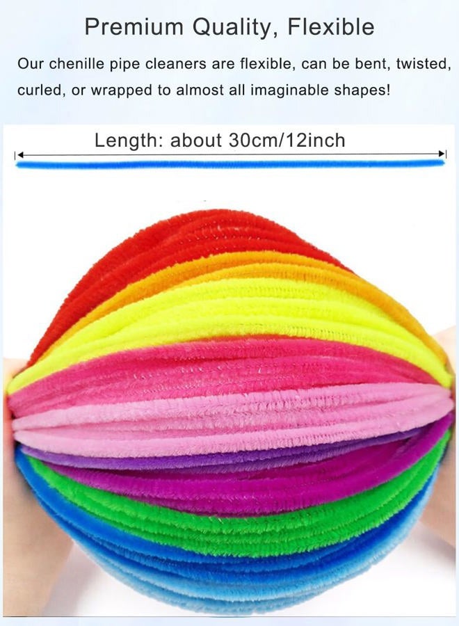 Pyrisuu Gold Silver Pipe Cleaners, 200 Pieces Chenille Stems Craft, 12 inch Long Fluffy Pipe Cleaners for Creative DIY Art Craft Projects, Home Decoration Supplies (6 mm x 30 cm, Glitter Series-2 Colors) - Image 2