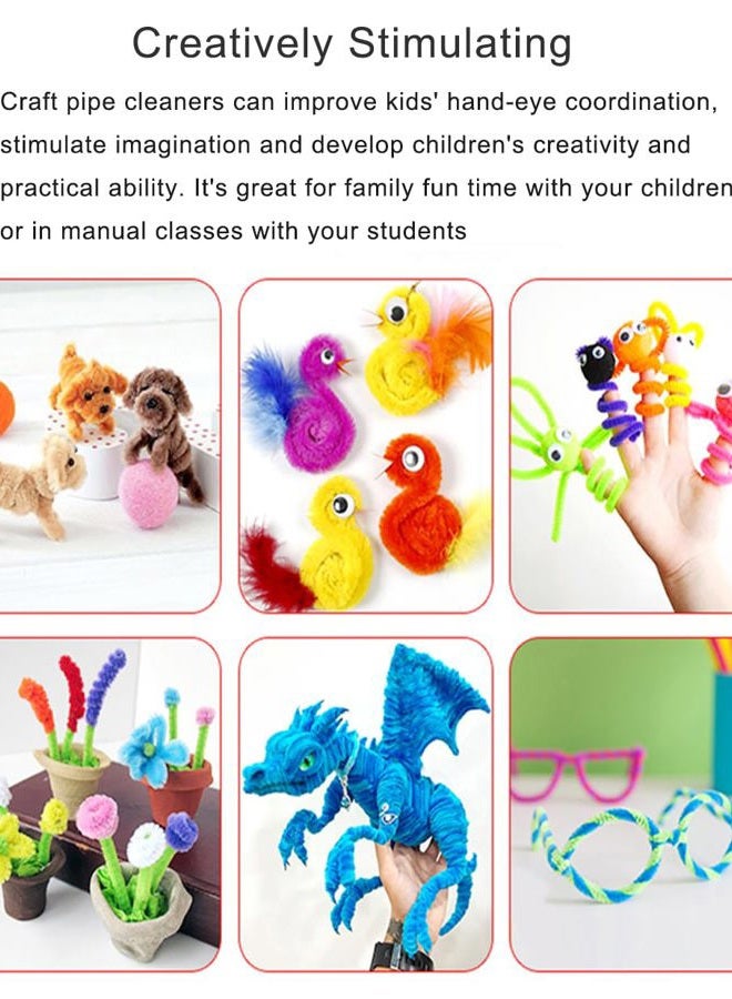 Pyrisuu Gold Silver Pipe Cleaners, 200 Pieces Chenille Stems Craft, 12 inch Long Fluffy Pipe Cleaners for Creative DIY Art Craft Projects, Home Decoration Supplies (6 mm x 30 cm, Glitter Series-2 Colors) - Image 5