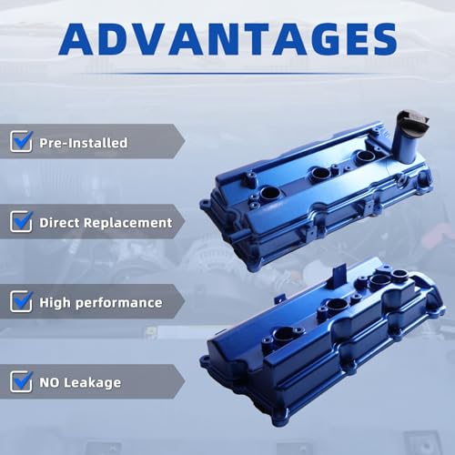 MITZONE Upgrade Aluminum Valve Covers Compatible with Nissan 350Z Infiniti FX35 G35 M35 VQ35DE Infiniti FX35 G35 M35 VQ35DE 3.5L 2003-2008 Replace 13264AM600 13264AM610 - Image 3