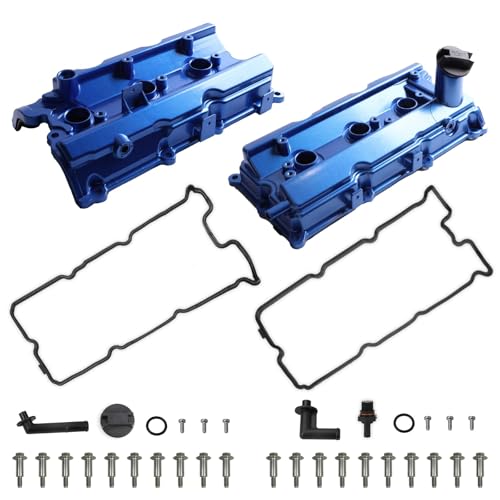 MITZONE Upgrade Aluminum Valve Covers Compatible with Nissan 350Z Infiniti FX35 G35 M35 VQ35DE Infiniti FX35 G35 M35 VQ35DE 3.5L 2003-2008 Replace 13264AM600 13264AM610 - Image 1