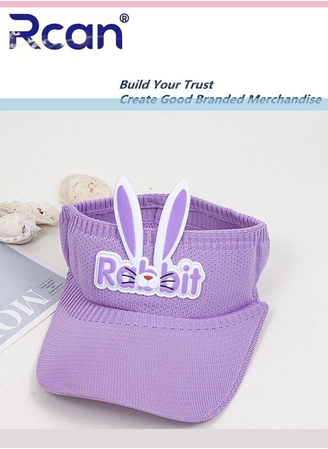 Rcan - Baby Windproof Sunshade Empty Hat Rabbit Ears Knitted Cap 1-2 Years Old - Image 1