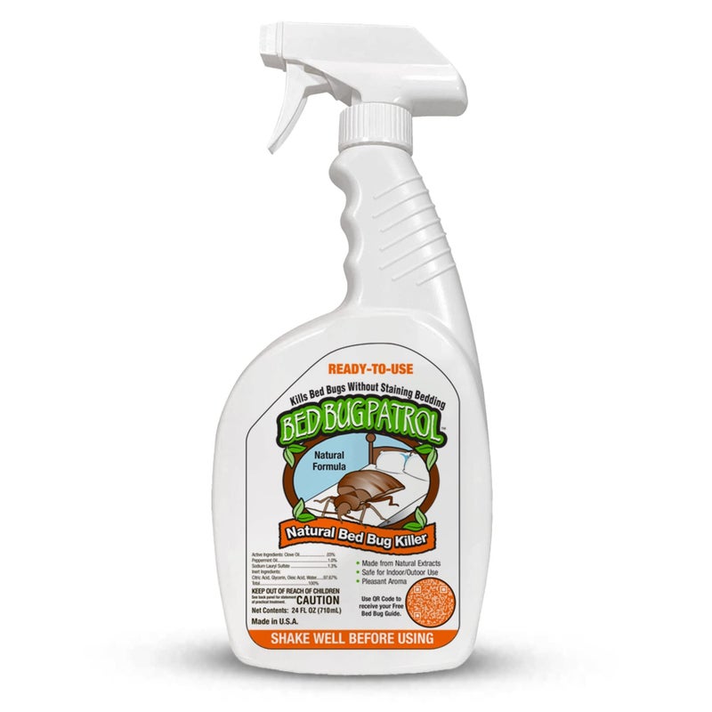 Bed Bug Patrol Natural Bed Bug Killer Spray, 24oz (1 Pack) - Child & Pet Friendly, Non-Toxic, Suitable for Home, Office, Vehicles, Mattresses & Furniture - Bug Spray Bed Bug Spray - Bug Bye - Image 1