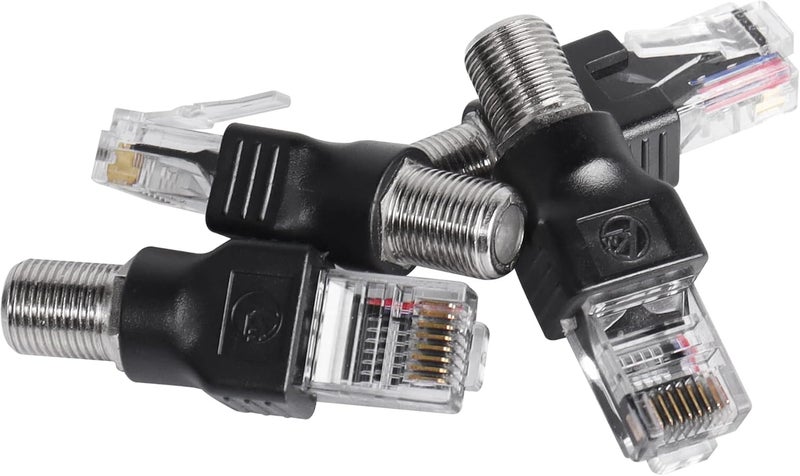CERRXIAN 4PCS RF to RJ45 Coaxial Converter RF Female to RJ45 Male Coax Barrel Adapters for Line Tester - Image 4