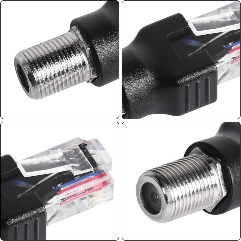 CERRXIAN 4PCS RF to RJ45 Coaxial Converter RF Female to RJ45 Male Coax Barrel Adapters for Line Tester - Image 3
