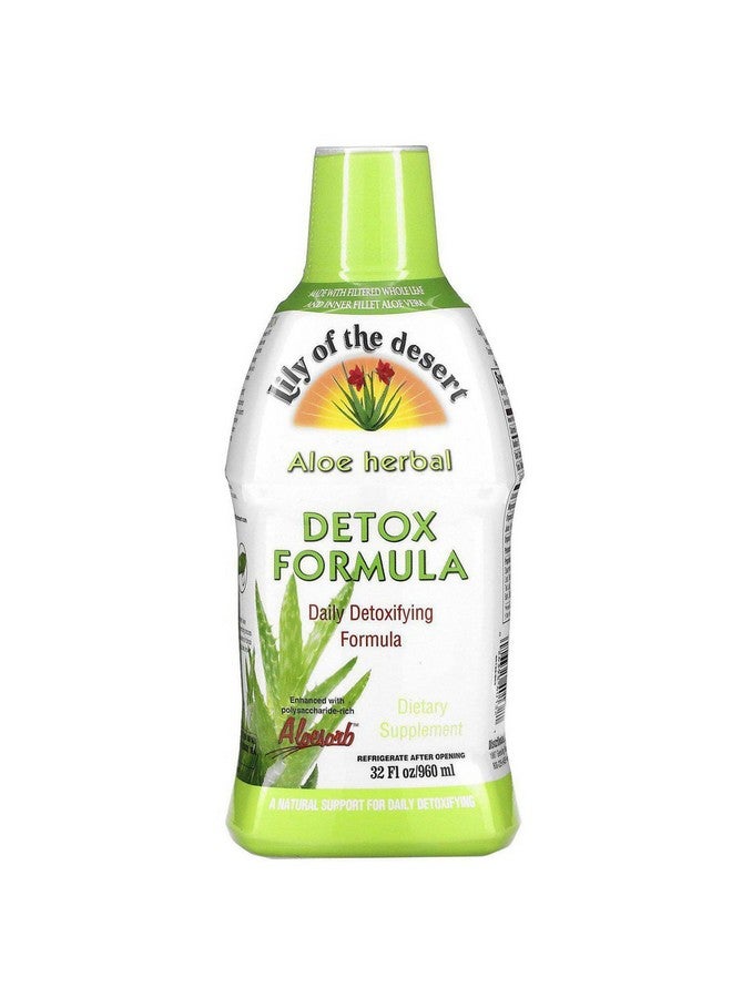 Lily Of the Desert Lily Of The Desert Aloe Vera Herbal Detox Formula - Aloe Vera Juice with Milk Thistle, Slippery Elm, Burdock Root, Dandelion Root, and Echinacea for Gut Health, Liver Support, and Wellness, 32 Oz  - Image 1