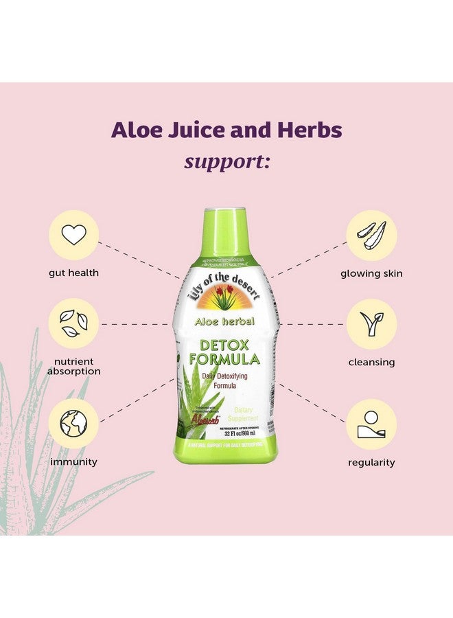 Lily Of the Desert Lily Of The Desert Aloe Vera Herbal Detox Formula - Aloe Vera Juice with Milk Thistle, Slippery Elm, Burdock Root, Dandelion Root, and Echinacea for Gut Health, Liver Support, and Wellness, 32 Oz  - Image 4