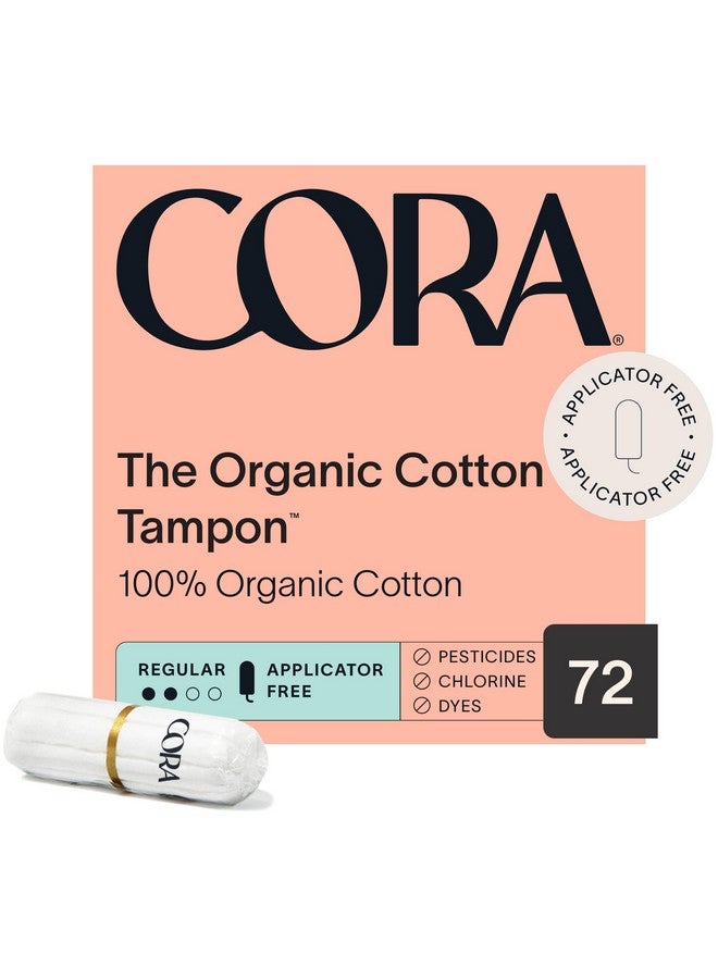 cora Cora 100% Organic Cotton Non-Applicator Tampons | Ultra-Absorbent, Unscented, Natural, Non-Toxic, Applicator Free | Eco-Conscious - Image 1