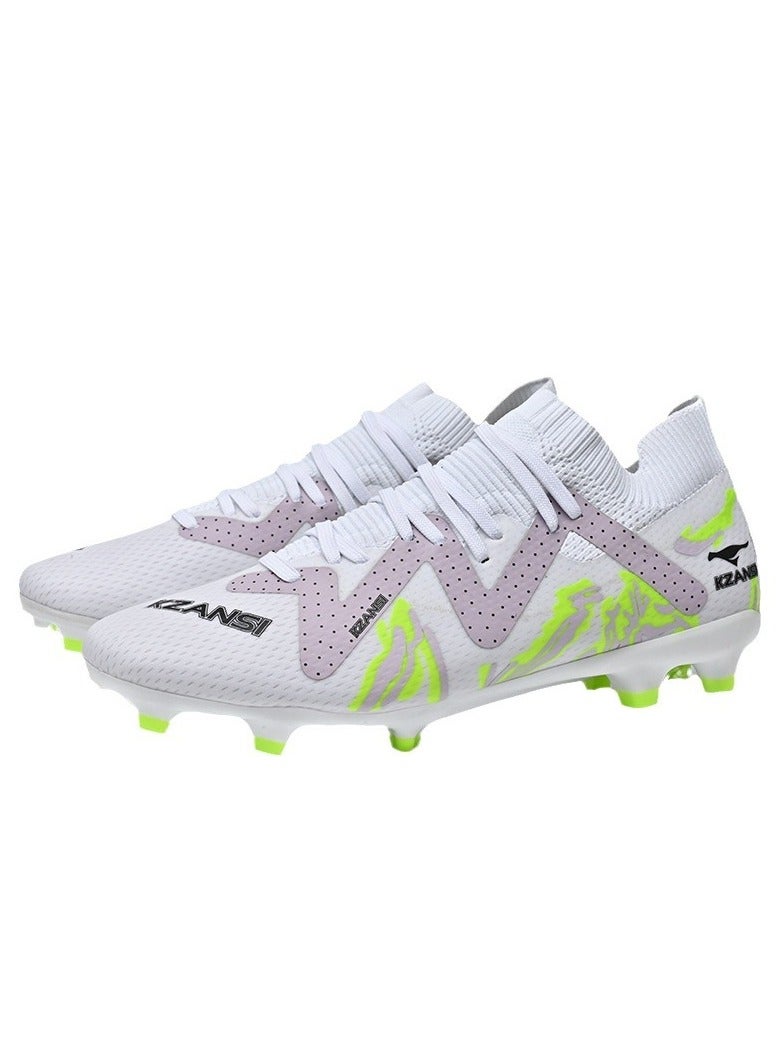 SKT Shiketro Adult Non-Slip Professional Training Football Shoes, Fold-Resistant And Non-Deformable, High-Top Protective Breathable Long-Spike Shoes, Suitable For Men And Women On Artificial Grass - Image 1