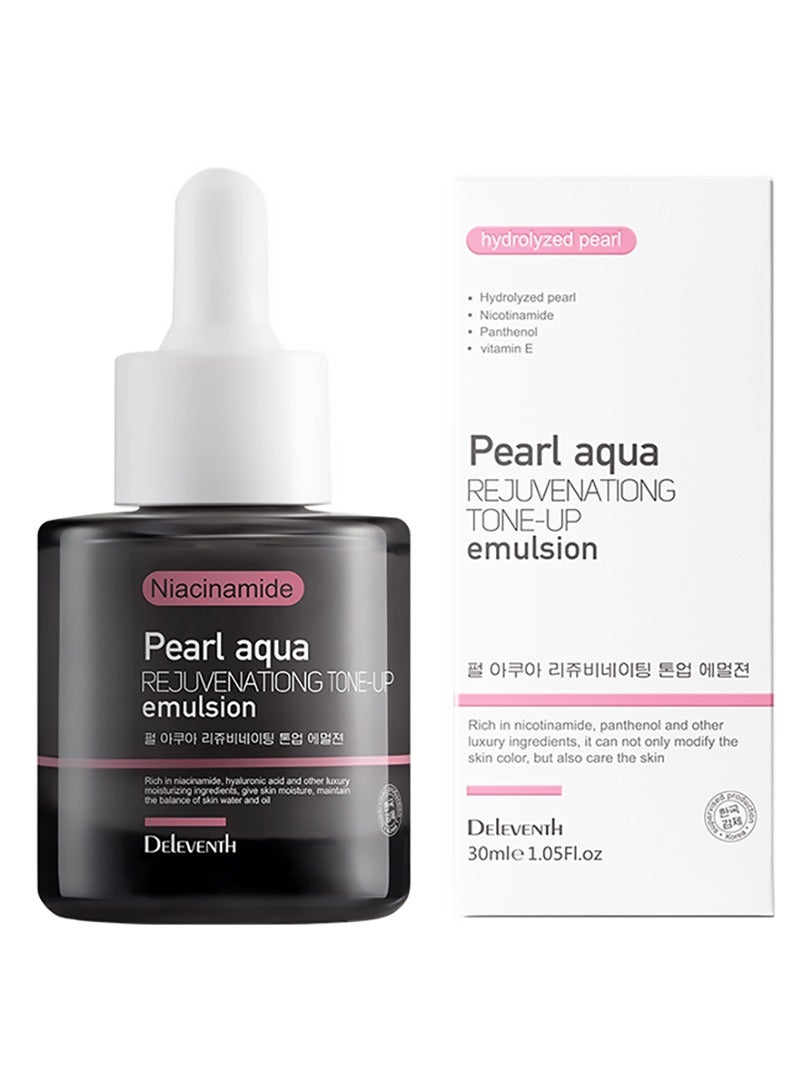 DEleventh Korean Brand Pearl Aqua Rejuvenationg Tone-Up Emulsion 30ml / with Niacinamide, and Vitamins B5 & Vitamins E for a Bright, Hydrated, and Youthful Complexion - Image 1