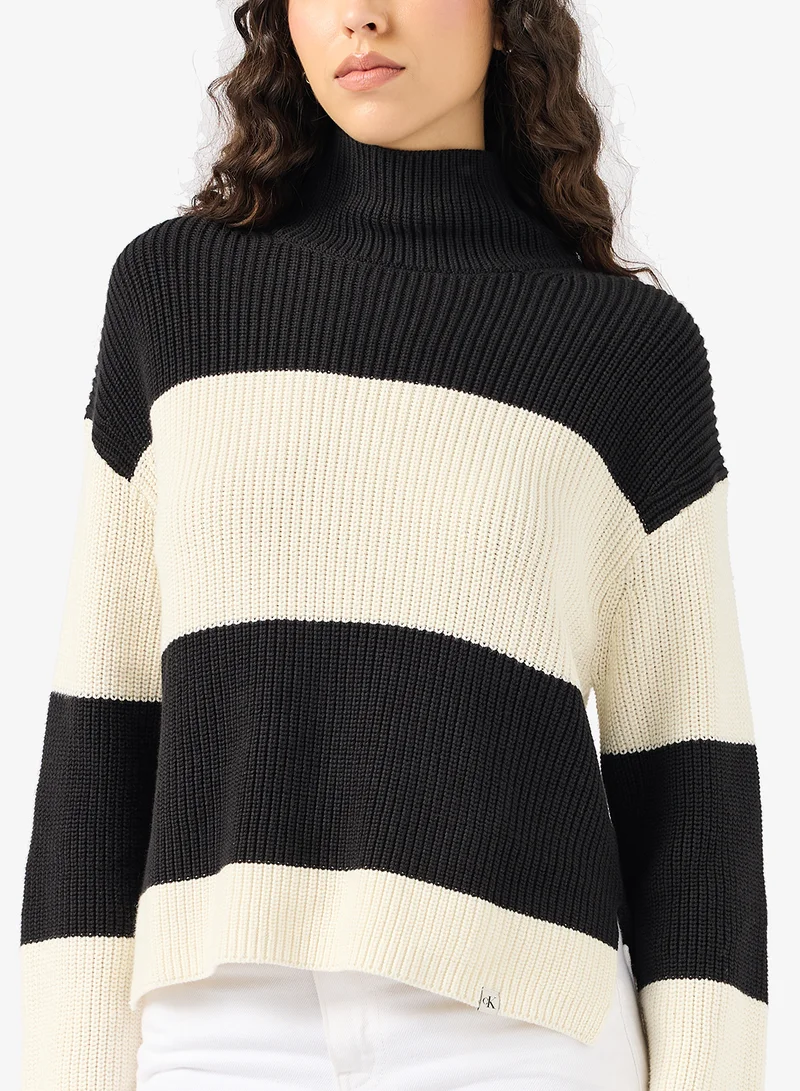 Calvin Klein Jeans Colorblock High Neck Sweater