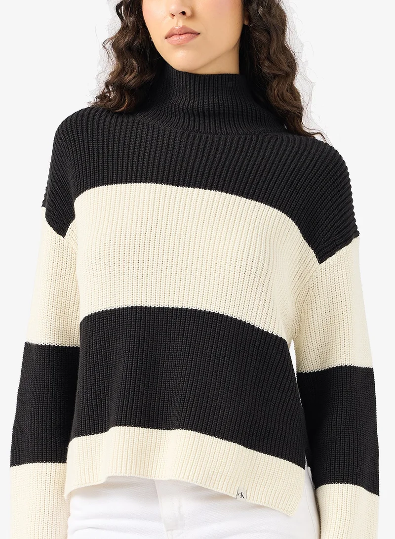 Calvin Klein Jeans Colorblock High Neck Sweater