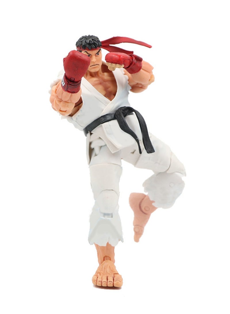 Street Fighter IV 18CM Collectible Statue/Activity Model/Children's Gift (White-Clothed Ryu) - Image 1
