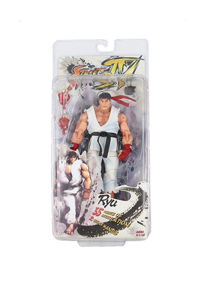 Street Fighter IV 18CM Collectible Statue/Activity Model/Children's Gift (White-Clothed Ryu) - Image 4