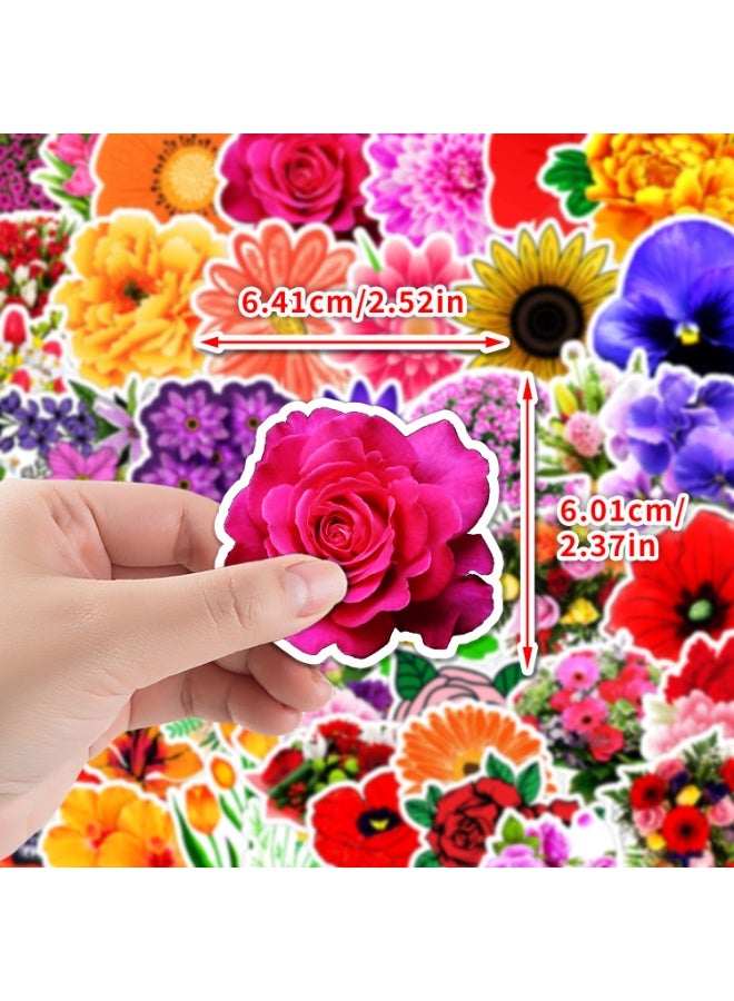 ORAINBOW 50 Pack Flower Stickers Flower Party Favors Birthday Decorations Gifts - Image 5