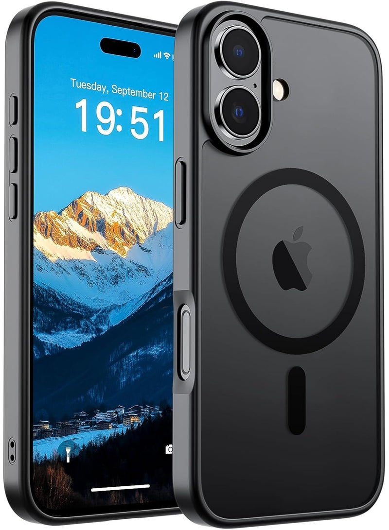 ACLIX Matte Magnetic Case for iPhone 17, Compatible with MagSafe, Plating Luxury Cover, Matte Soft TPU Shockproof Protective Phone Case, (Black) - Image 1