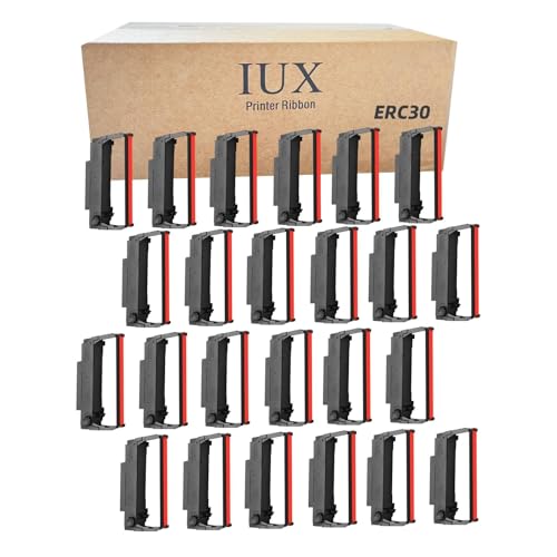 IUX ERC30 Black and Red Ribbon Compatible with Epson ERC30/34/38 Cartridges ERC38 B/R, for Epson TM-U220,M188B,BTP-M300, ERC 30 Printer Ribbons, Pack of 24 - Image 1