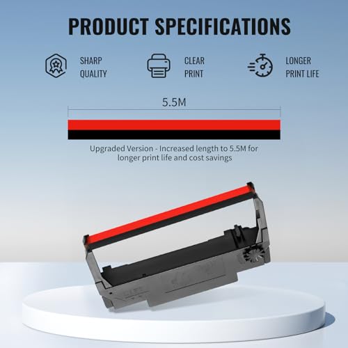 IUX ERC30 Black and Red Ribbon Compatible with Epson ERC30/34/38 Cartridges ERC38 B/R, for Epson TM-U220,M188B,BTP-M300, ERC 30 Printer Ribbons, Pack of 24 - Image 2